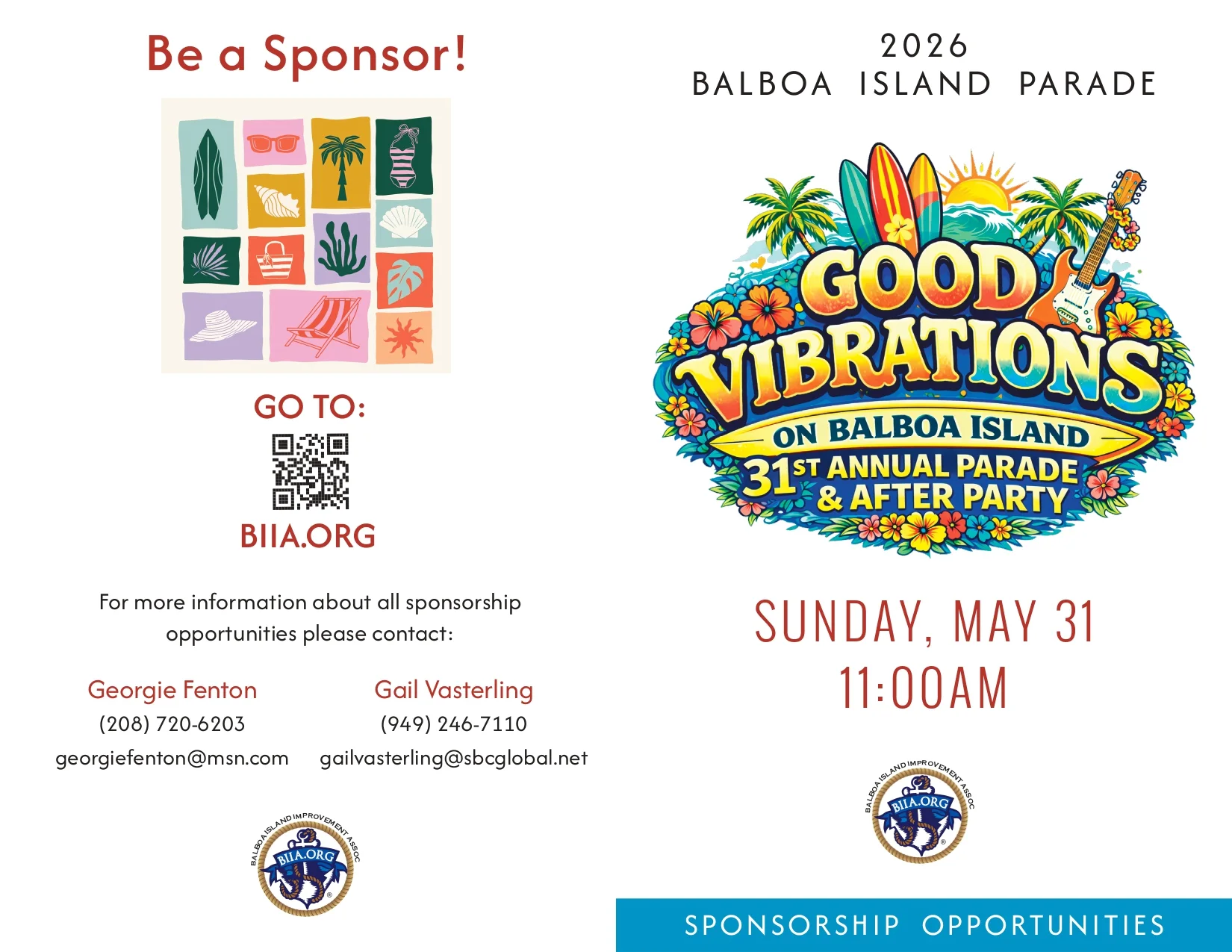 2026 Parade sponsorship form, page 1